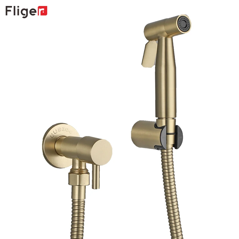 

Fliger Bidets Handheld Bidet Sprayer Single Cold Water Toilet Bidet Faucet Portable Bidet Stainless Steel Explosion-proof Pipe