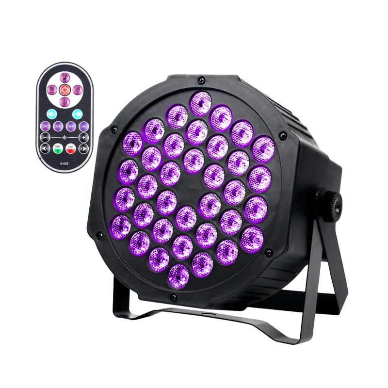 Remote Control 36 UV LED Home Party Black Light Dmx Blacklight Disco Ultraviolet Lamp Projector For Halloween Fluorescent Decor