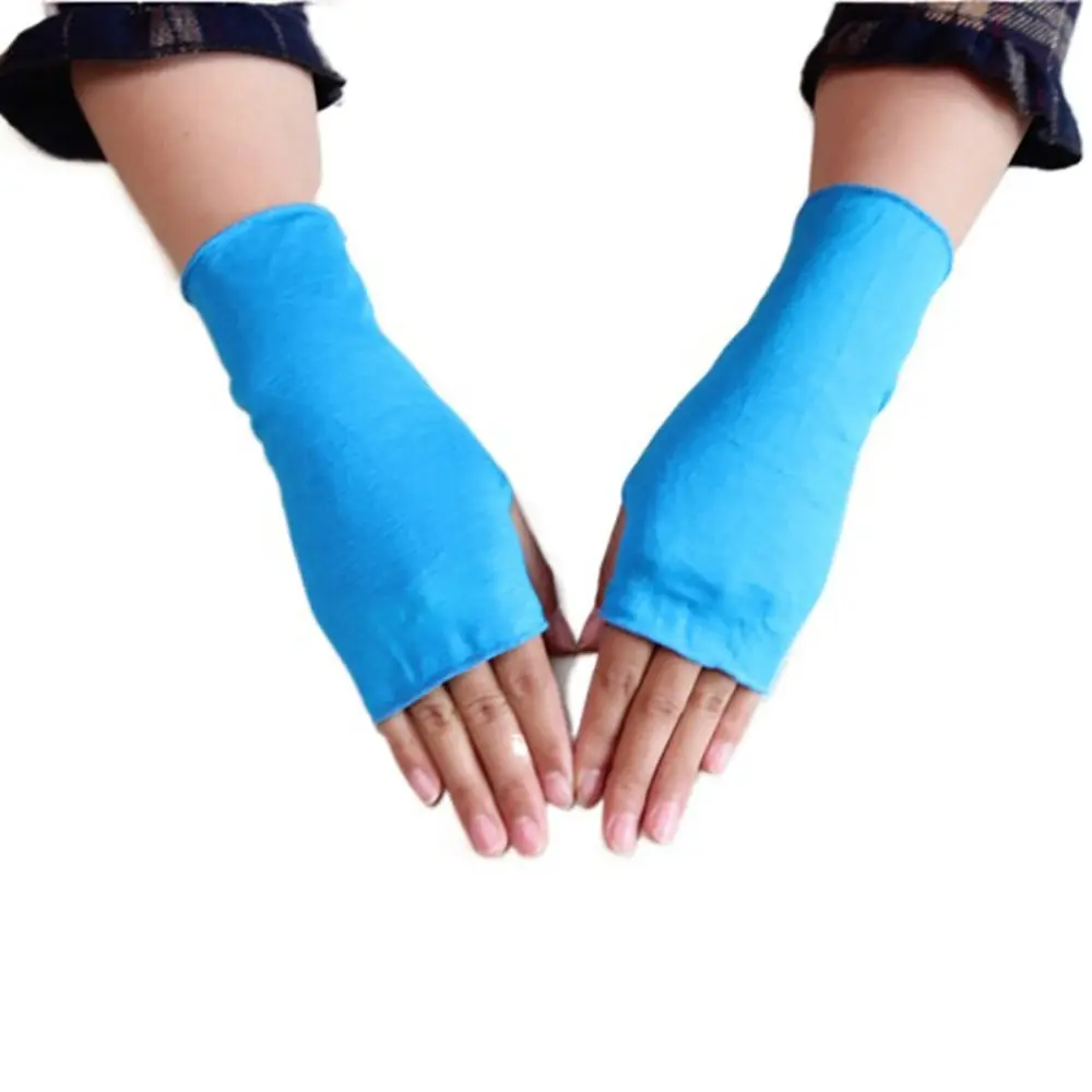 

Fashion Non-slip Summer Cycling Solid Color Sunshade Half-finger Gloves Fingerless Gloves Driving Mittens Sunscreen Gloves