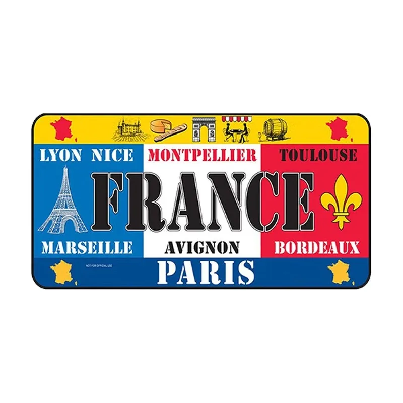 Vintage Tourism Country Poster Metal Sign - Retro License Plate Style Wall Art
