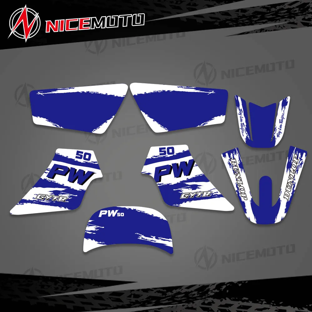 NICEMOTO Motorcycle TEAM Personality GRAPHICS BACKGROUNDS DECAL STICKERS Kits For Yamaha PW50 PW 50 PIT Decoration