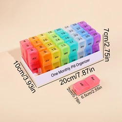 Deluxe 31 - Day AM/PM Pill Organizer with Rainbow Detachable Compartments (31 days)