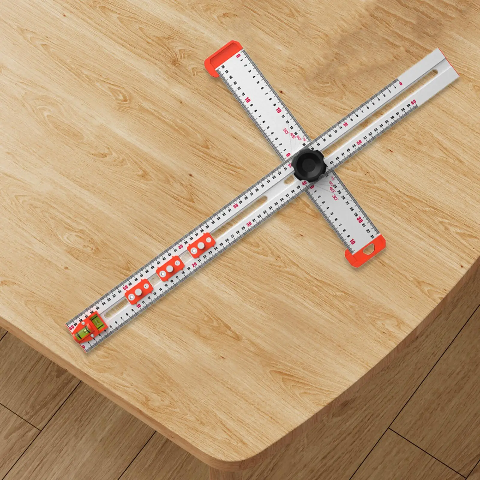 

Woodworking T Square Ruler Versatile with Auxiliary 2 Axis Bubble Levels Measuring Tool for Carpentry Installing Door Handles