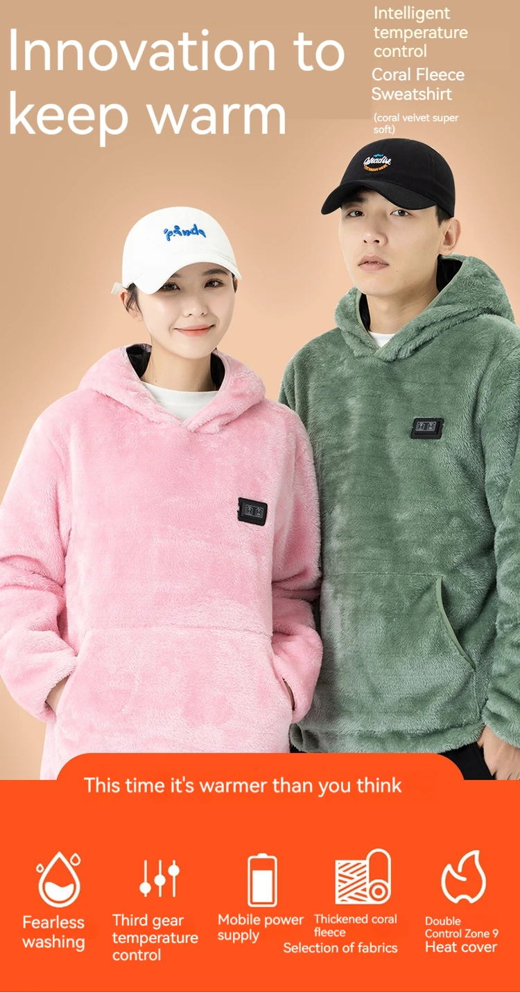 Description Picture 4 of item9 Area Heating Clothing Heated Jacket USB Electric Winter Jacket usb men and women Hiking Shirts Coat