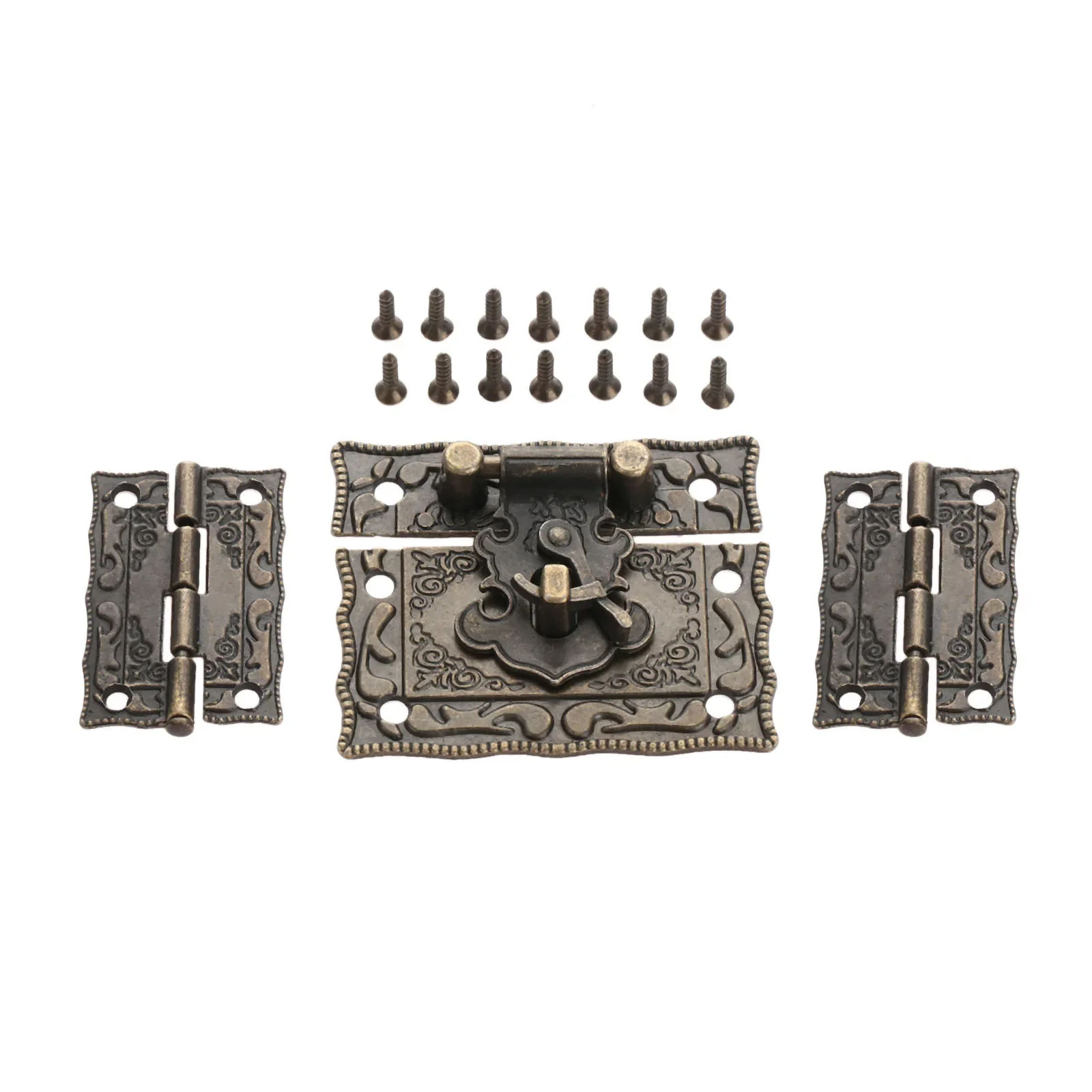 3pcs/kit Box Latch Hasp Clasp + Hinges for Suitcase Cabinet