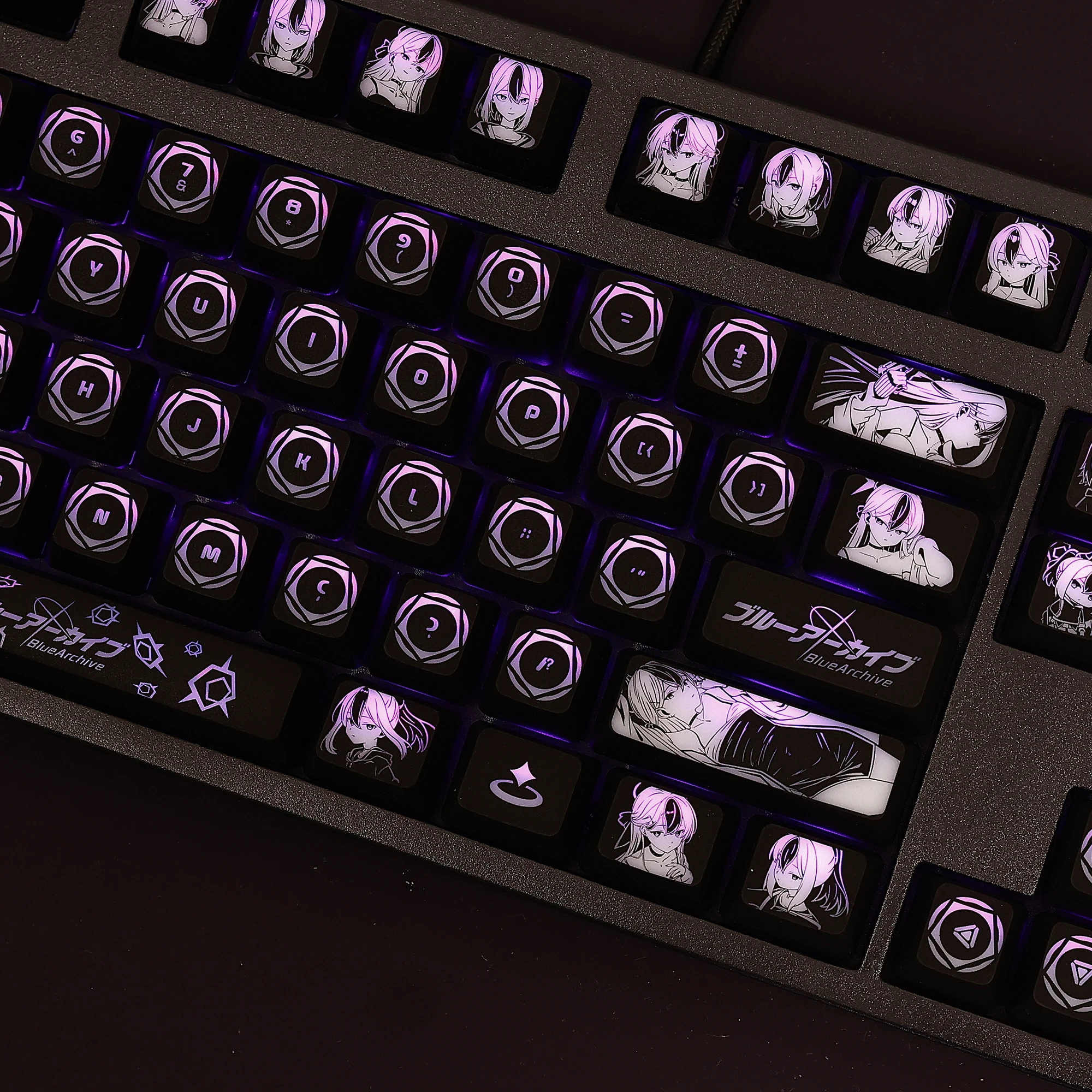 104 Keys/Set Game Blue Archive Onikata Kayoko Backlit Keycap
