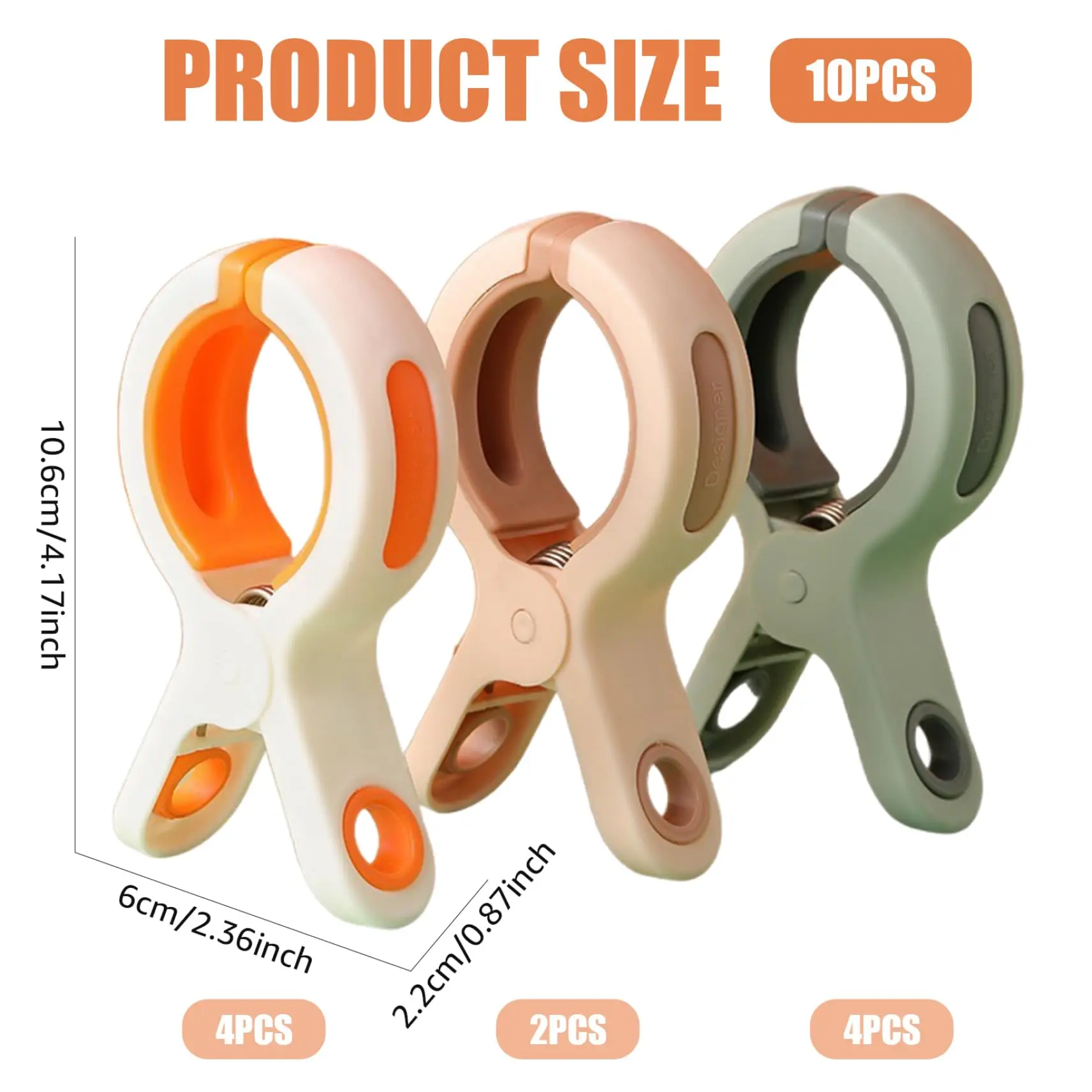 10PCS Large Beach Towel Clips Plastic Strong Windproof Clothes Pegs Quilt Hanging Clip Reusable Non-slip Fixed Drying Clothespin 6