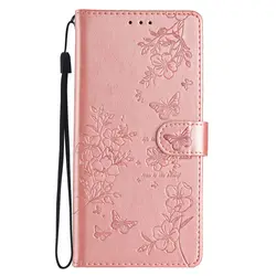 3D Floral Flip Leather Wallet Phone Case - Elegant Design, Durable Protection - Samsung S23 (Pink)