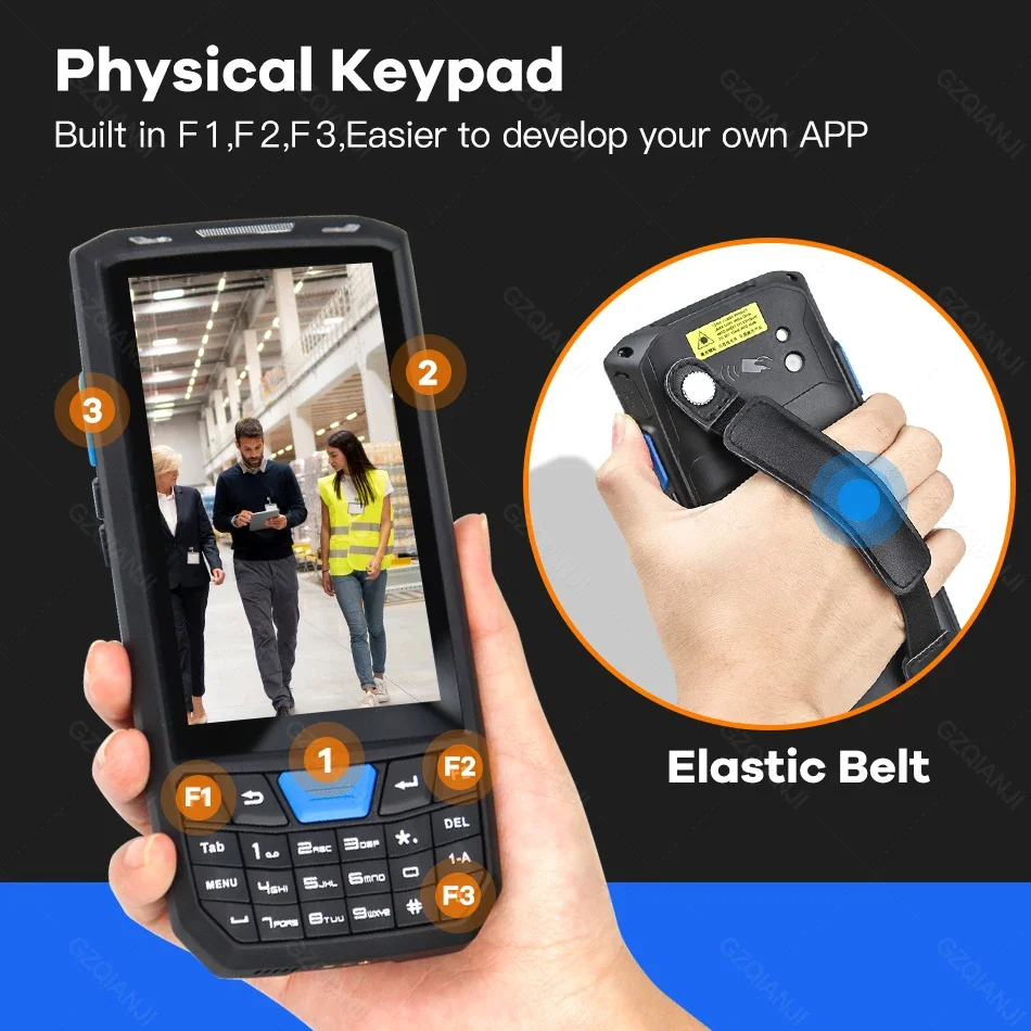 Android 13 Barcode Scanner with Numeric Pad Mobile with 1D 2D QR 4.5-inch Handheld Rugged PDA Support Bluetooth Wi-Fi NFC 4G LTE