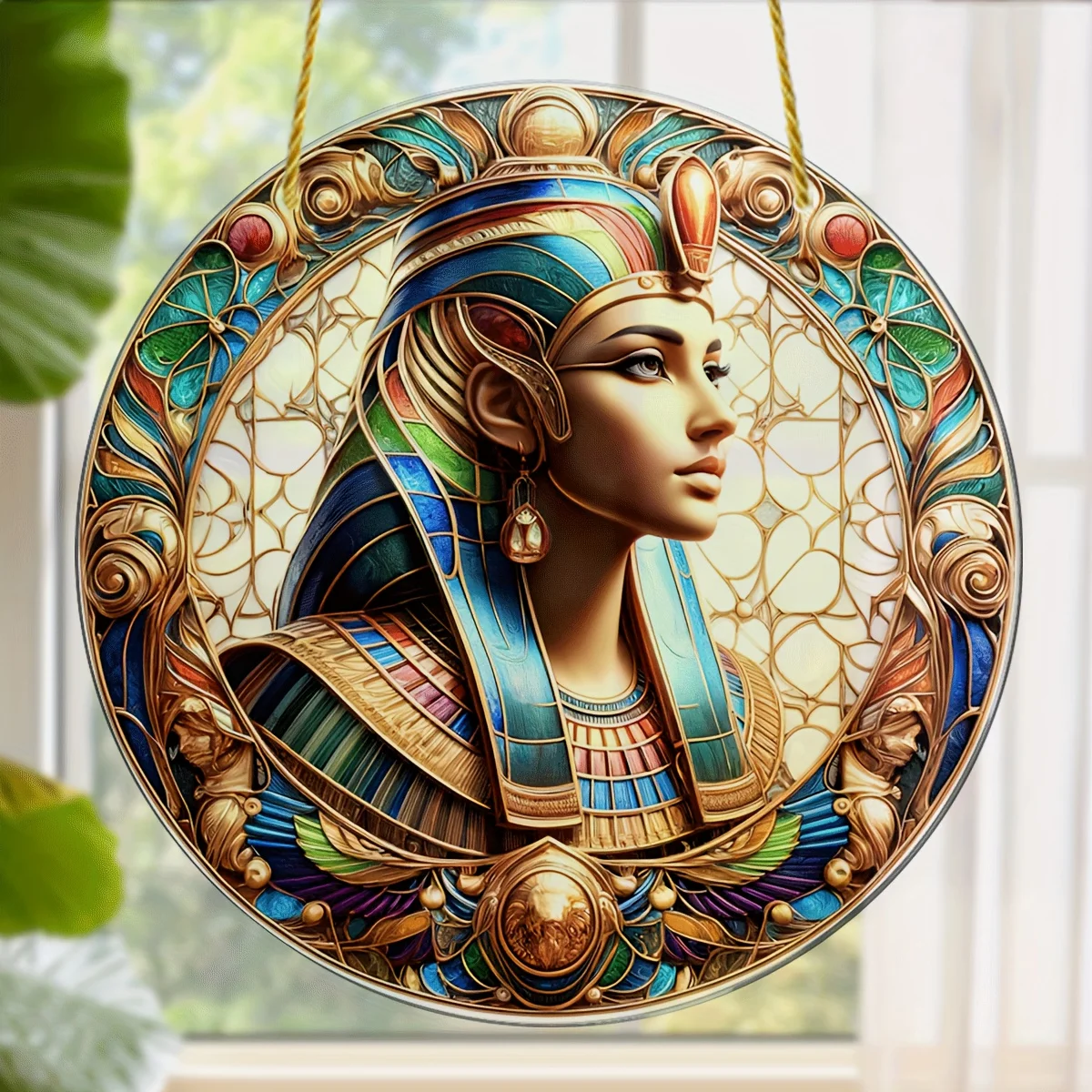 Glam Style Acrylic Decorative Sign&Plaque,Egyptian Goddess Bastet Sun Catcher,Symbolic Religious Theme,Wall Hanging,Home Decor - Image 5