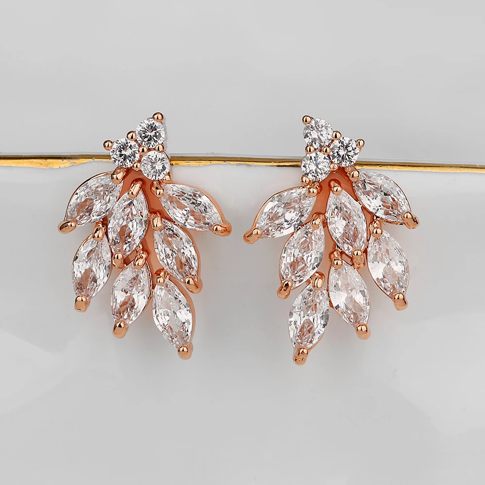 ZAKOL New Shiny Marquise Cut Leaf Cubic Zirconia CZ Crystal