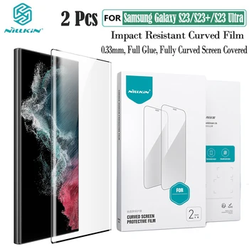 2 pezzi per Samsung Galaxy S23 Ultra pellicola morbida Nillkin pellicola proteggi schermo curvo resistente agli urti per Samsung S23 S23+ Plus