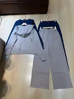 Fermeture éclair de couleur unie avec chapeau veste courte taille haute décontractée pantalon à jambes larges ensemble deux pièces trajet rétro nouvel ensemble pour femmes 4