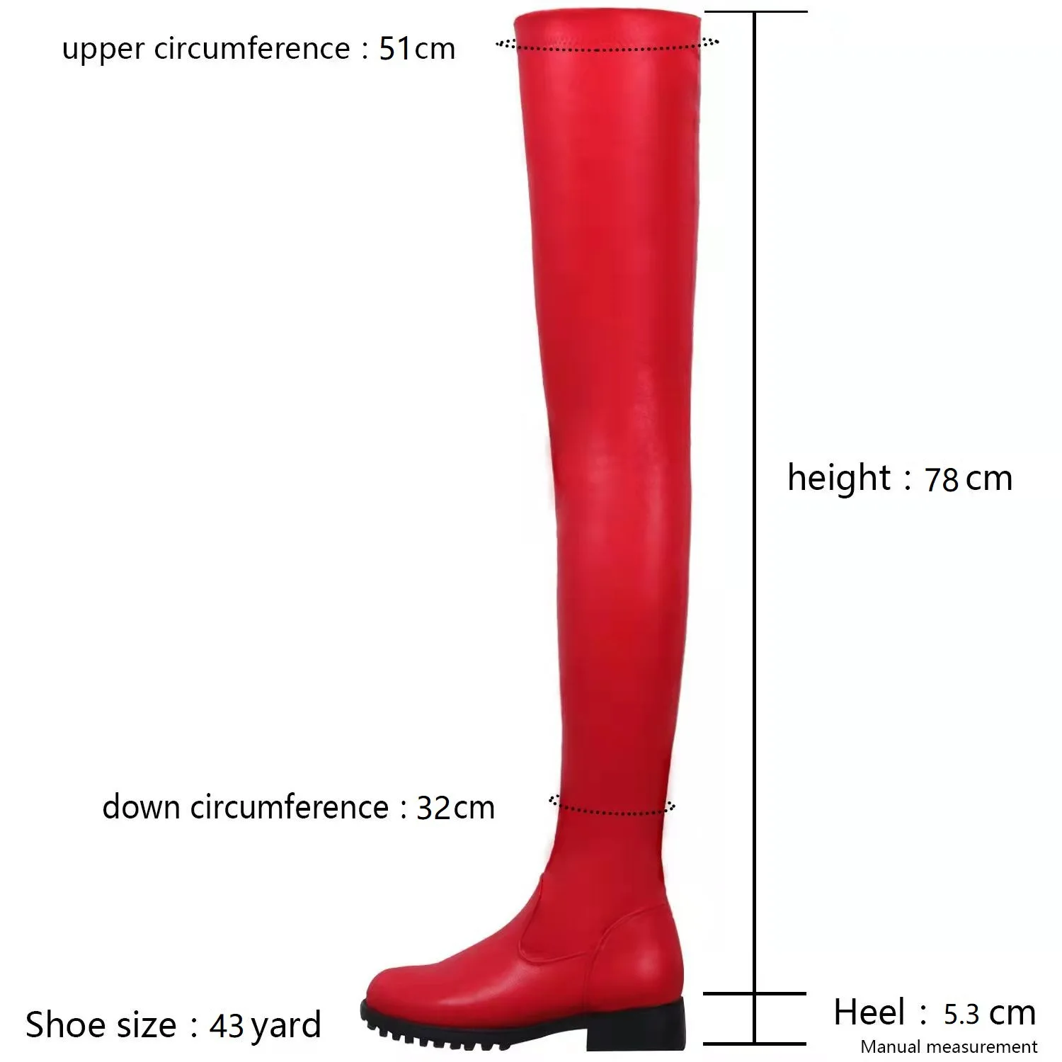 Black Red Pu Material Women Over The Knee Boots 2022 Autumn Winter Fashion Straight Thigh Boots Comfortable Winter Boots Women