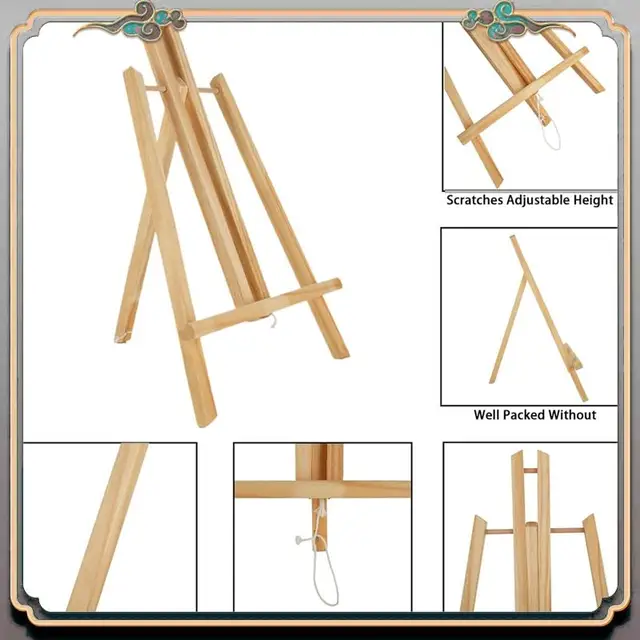 6Pcs 16 Inch Wood Easels,Easel Stand For Painting Canvases,Tabletop Display Easel,Painting Easel, Kids Student Easels Durable 6