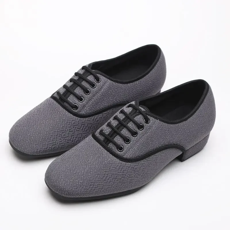 Latin Dance Shoes Soft Modern Dancing Shoes For Men Ballroom Dancing Social Dance Shoes Sneakers Square Canvas Shoes 4