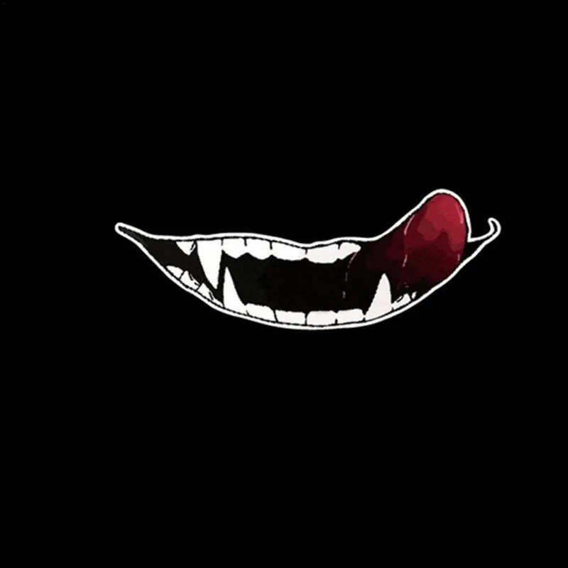 Motorcycle Hat Stickers Evil Smile Large Mouth Self Adhesive Hockey Hat Sticker Funny Car Accessories Vehicle Sticker Decoration