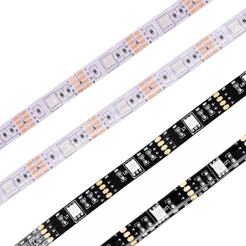 5v 5050 RGB LED 스트립 조명 DC 유연한 테이프 램프 방수 0.5m 1m 2m 3m 4m 5m, 4 핀 플러그 포함, 화이트/블랙 PCB 홈 데코레이션