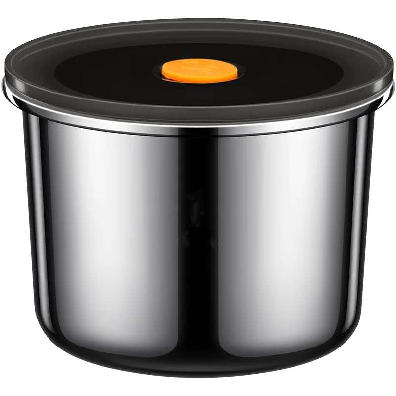 316 Stainless Steel Round Cripser Air Exhaust Fresh Keeping 99.99% Anti-bacterial Fridge Storage Food Box food storage container