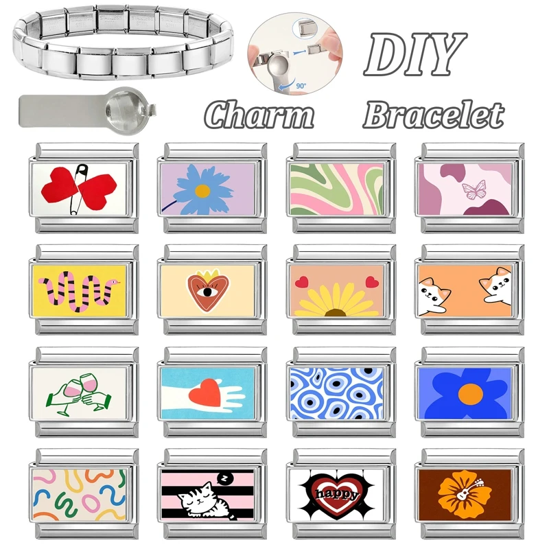Charm Italian Stainless Steel Bracelet Fits Women