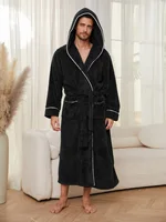Automne et hiver confortable coton flanelle luxe ouvert tissage vêtements de nuit pour couples hommes chaud peignoir vêtements de nuit vêtements de nuit 6