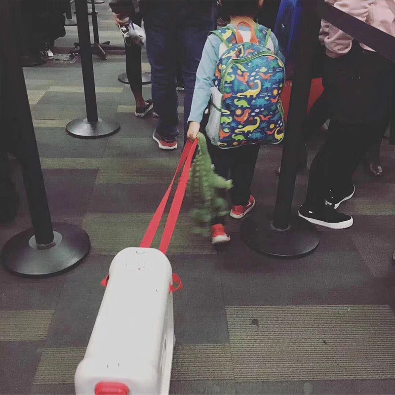 Baby sleeping suitcase on wheels travel kids ride aircraft multi-function PP luggage children bed box creative valise pull bar suitcase