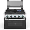 RV 3-Burner Drop-In Gas Range 17"Black with Stainless Steel Accents Dual LED Knobs Easy-Clean Oven Propane-Powered CSA Certified 1