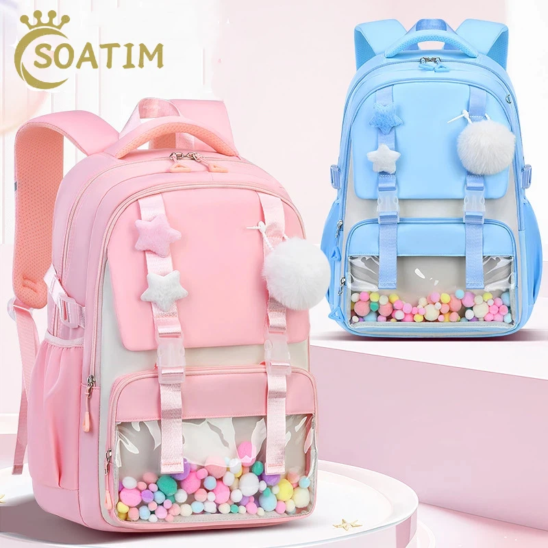 Children School Bags For Girls Large Schoolbag Kawaii Primary School Backpack Kids Book Bag Waterproof Laptop Travel Rucksack 1