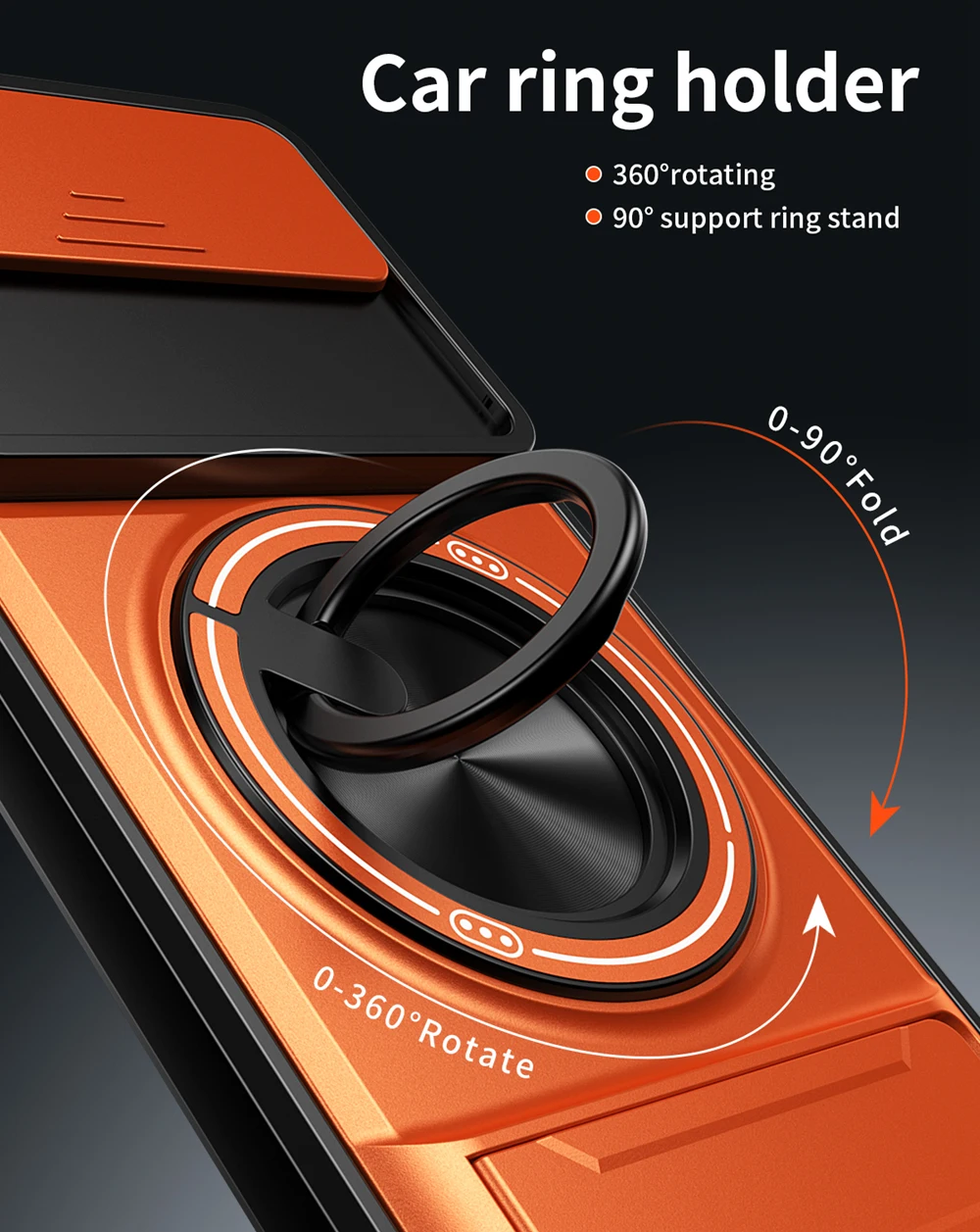 Magnetic Shockproof Phone Case with Slide Camera Protection and Upright Kickstand