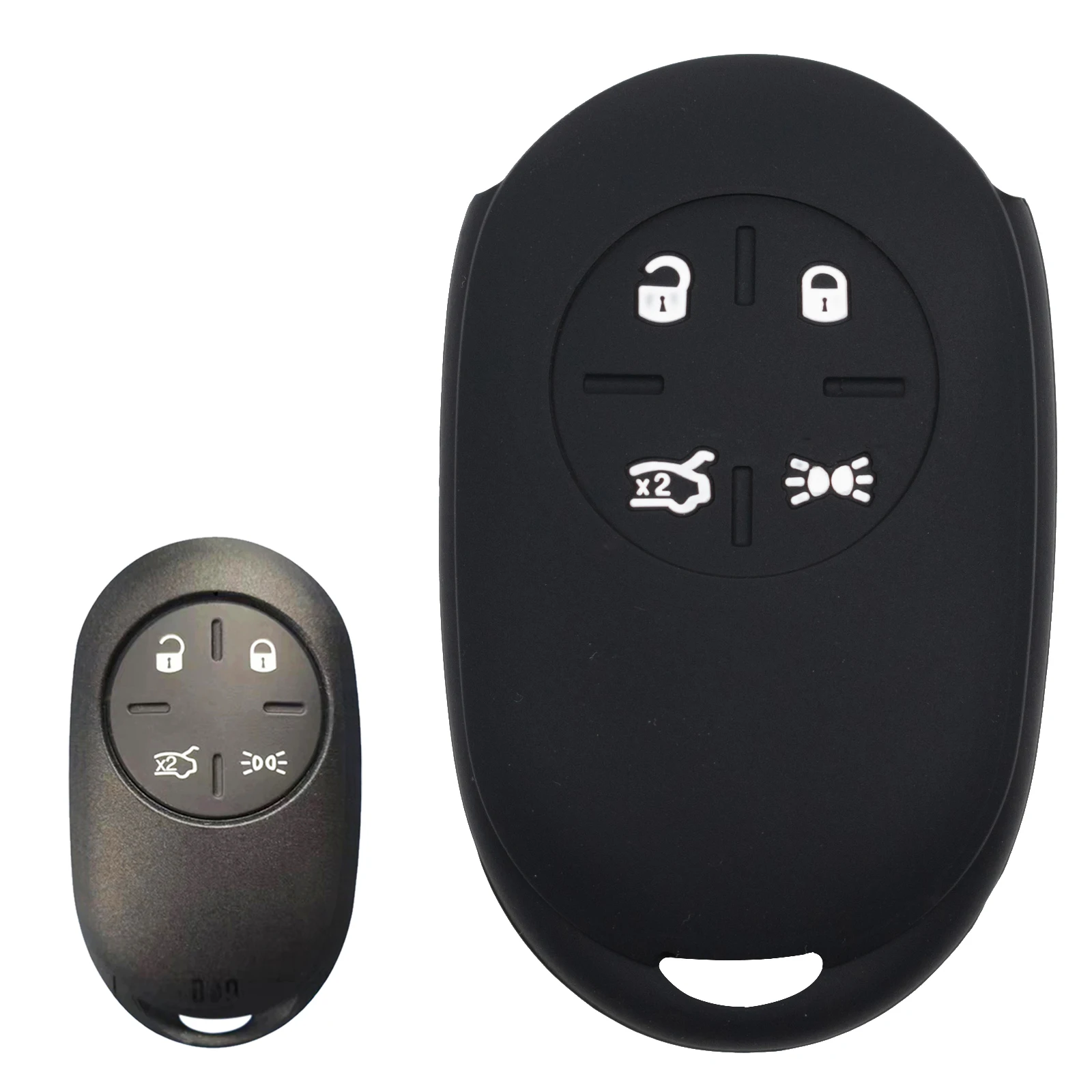 Per Fiat 500 500E 2020 21 22 23 Remote Smart 4 Button Silicone Car Key Lega Zinco Chain Ring Shell Holder Ca Se Cover Ricambi Auto