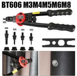 BT-606 Manual Riveter Nut Tool For M3-M8 Hand Blind Riveter Gun Rivet Nut Pull Cap Auto Set Rivet Nut head