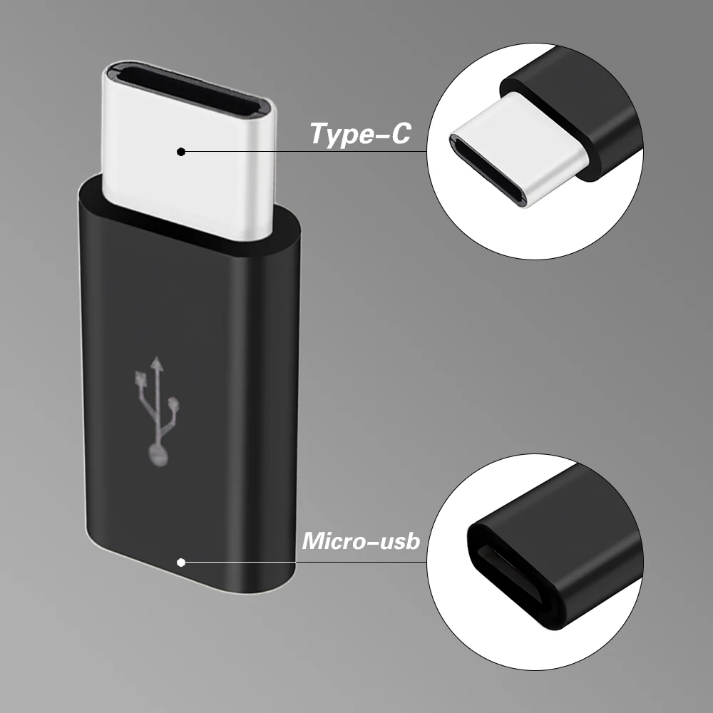 Convertidor Adaptador Micro USB hembra a tipo C macho para tableta, teléfono inteligente Android, conector USB tipo C a Micro USB, 1/5/10 Uds._voghion.com