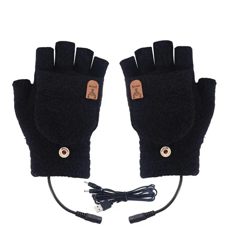 

Зимние перчатки с подогревом, перчатки с USB-подогревом, варежки, полностью зимние перчатки, моющиеся перчатки без пальцев для взрослых, девочек и мальчиков