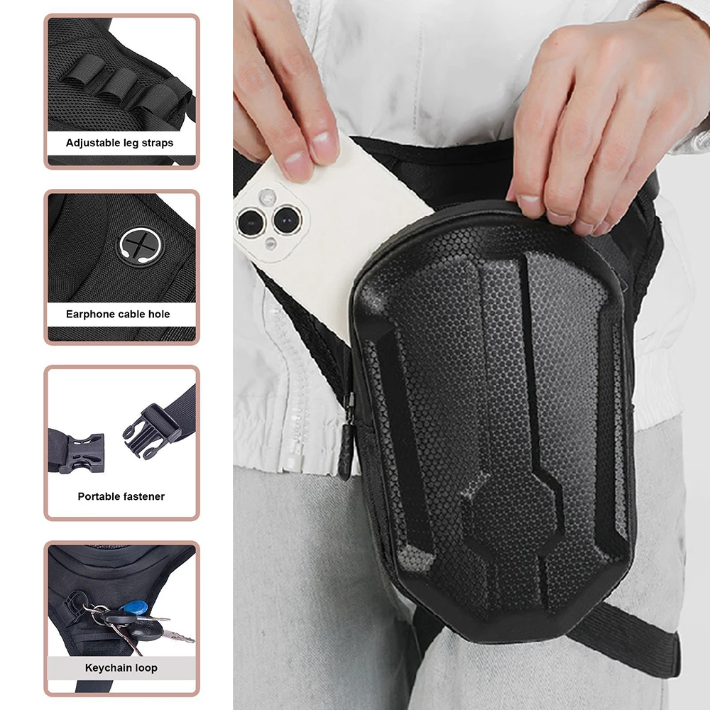 

Aumotop Hard Shell Drop Leg Bag Motorcycle Waterproof Waist Pack for Motorcycle Riding Hiking Fishing Men Women Hot