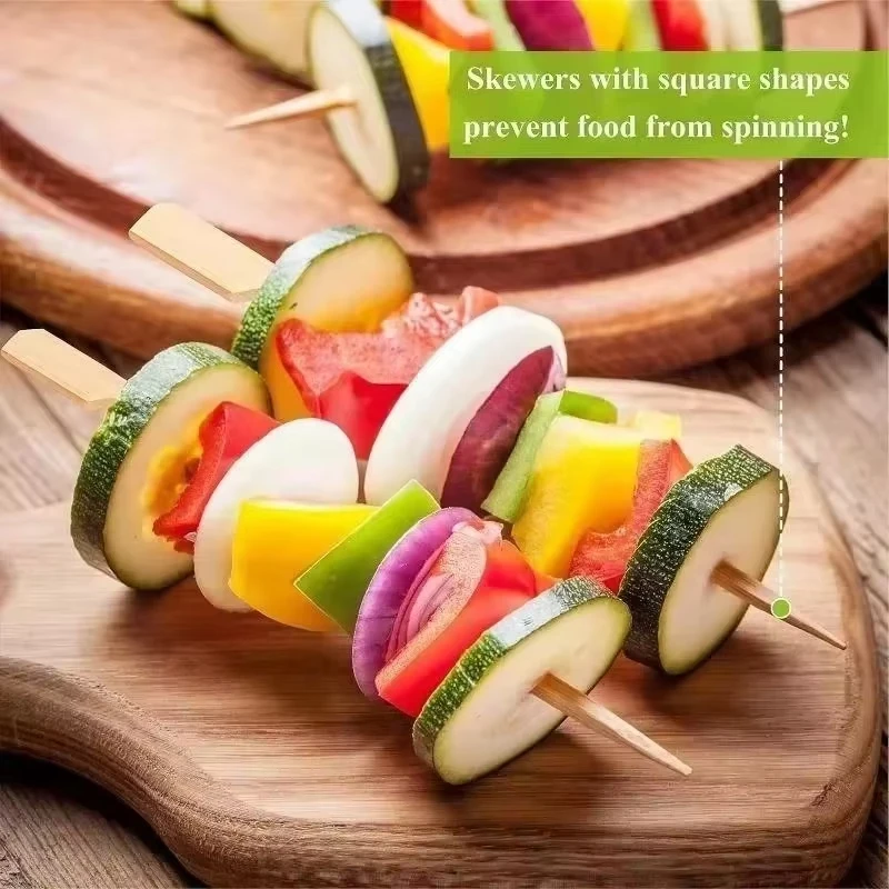 Bamboo Skewers Cocktail Picks Fancy Toothpicks For Appetizers Food Sticks Fruit Bbq For Party Drinks Disposable Forks 100/200pcs food toothpicks bamboo sticks food picks fruit fork