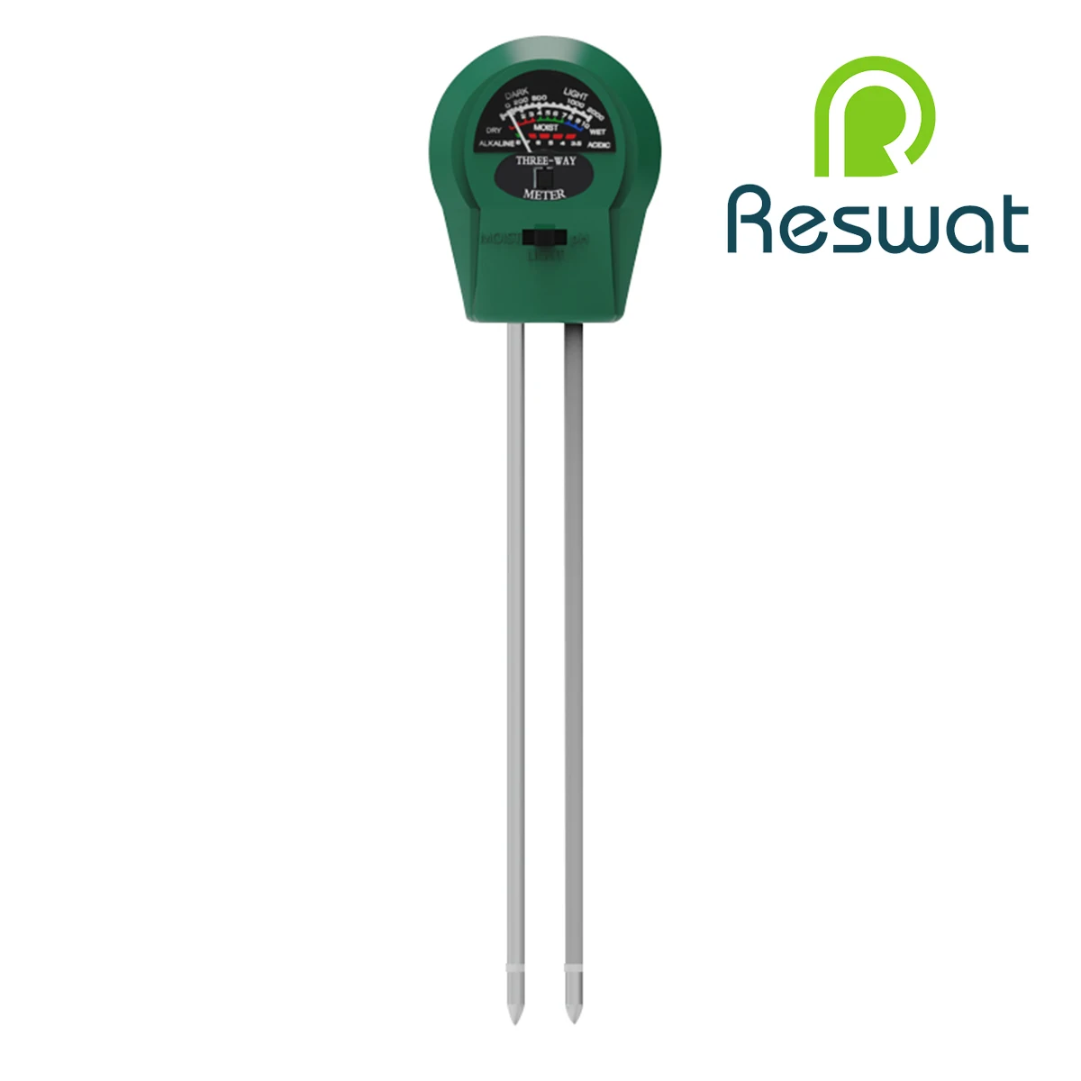 Reswat-herramientas profesionales analógicas 3 en 1, Detector de suelo, PH, humedad, luz solar, Kits de sensores, adecuado para jardines y granjas