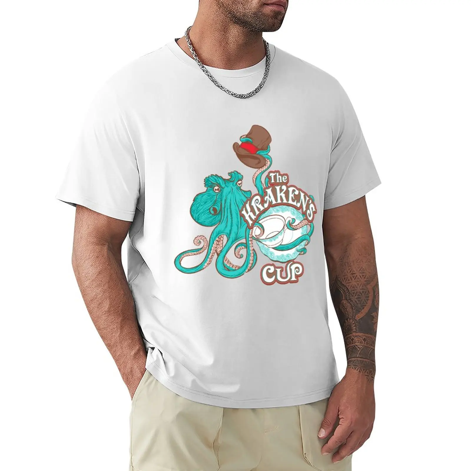 

The Kraken's Cup Logo T-Shirt cat shirts custom t shirts design your own summer tops anime clothes men t shirts