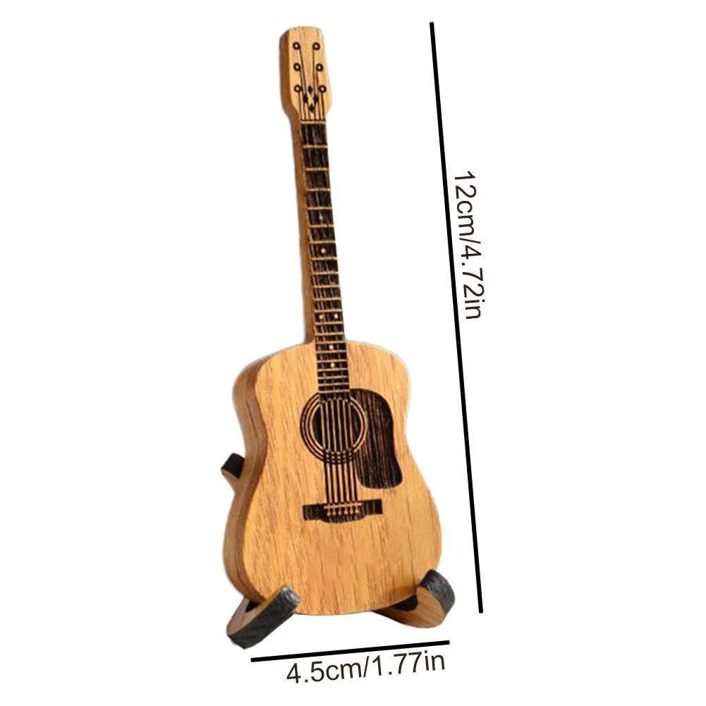 Wooden Guitar Pick Box with 3Pcs Guitar Pick Storage Box Portable Case Gift for Music Instrument Lover