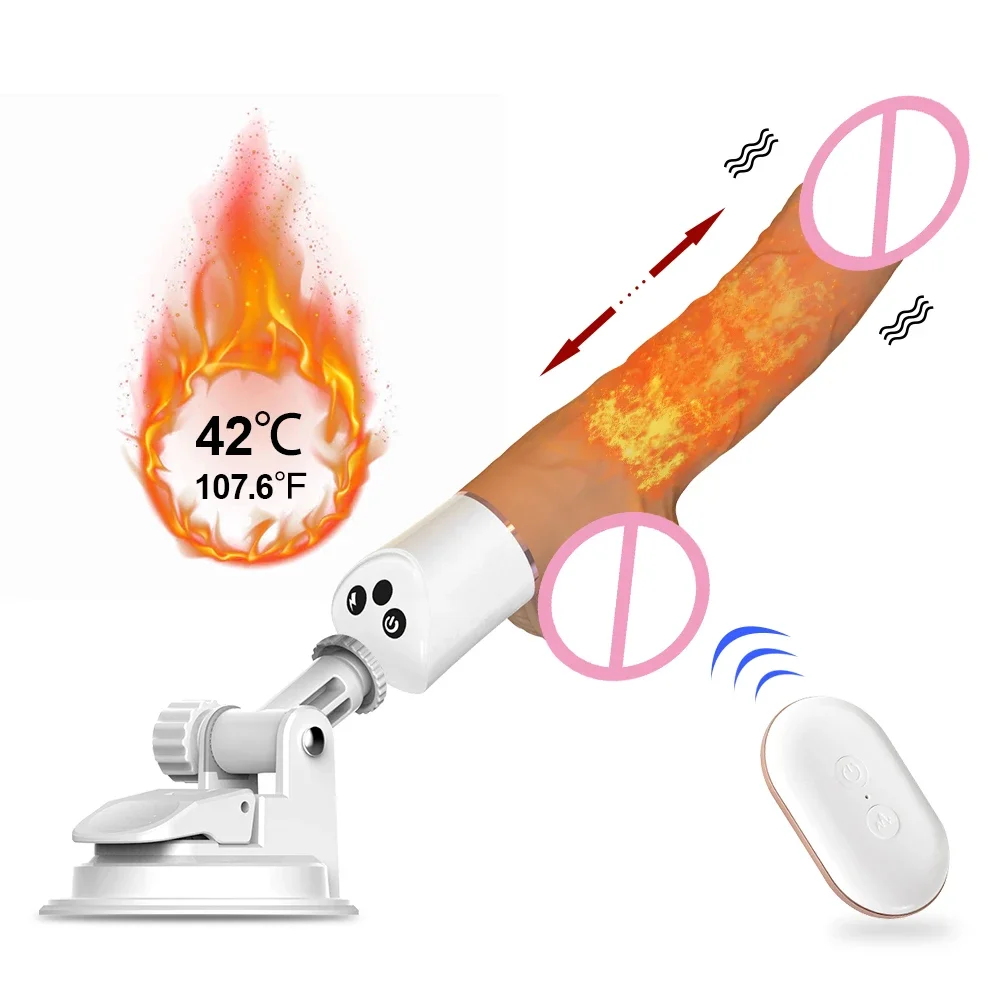 Automatic Realistic Dildo Heating Vibrator for Women Remote Control G-spot With Suction Cup Thrusting Penis Female Sex Toy