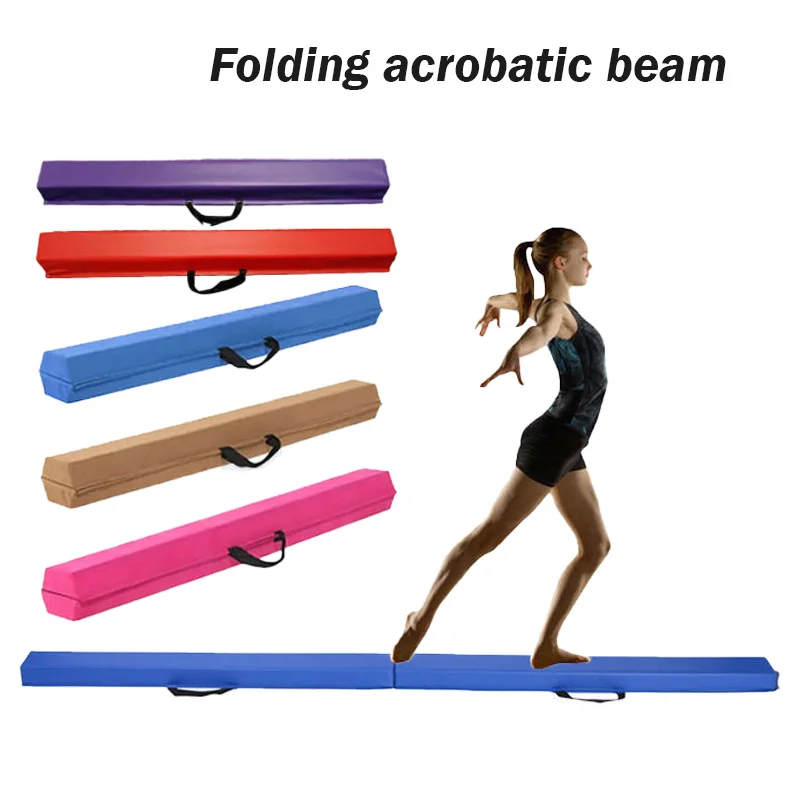 SEGAWE 6' Balance Beam Folding Floor Gymnastics Equipment For Kids Gymnastics Beam Pink