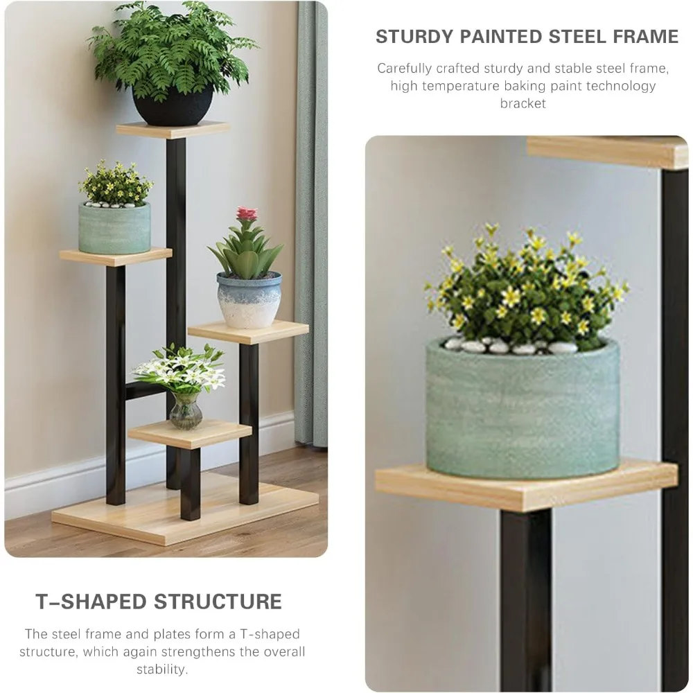 Plant Stand Multiple Flower Pot Holder Shelves Indoor Home Planter Rack Metal Plant Support Display for Garden Decoration