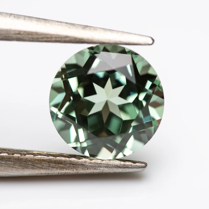 Lab Grown Round Cut Sapphire Green  Advanced Jewelry DIY Ring Necklace Earrings Main Materials Selectable AGL Certificate