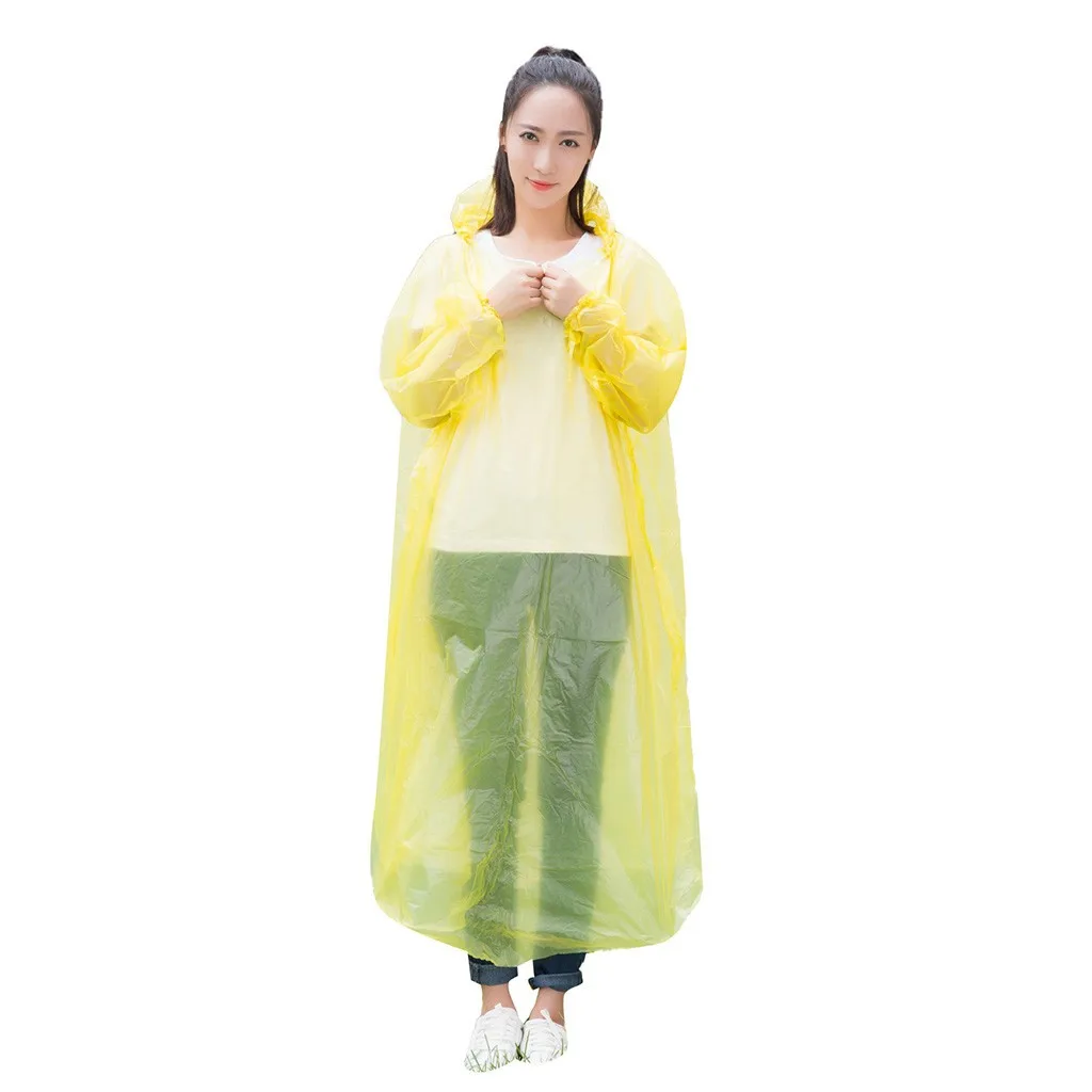 Poncho Pioggia Trasparente Adulti: 5 Pezzi Extralarge Con Cappuccio, Impermeabile Da Viaggio Leggero E Salvaspazio Per Uomo E Donna - 4