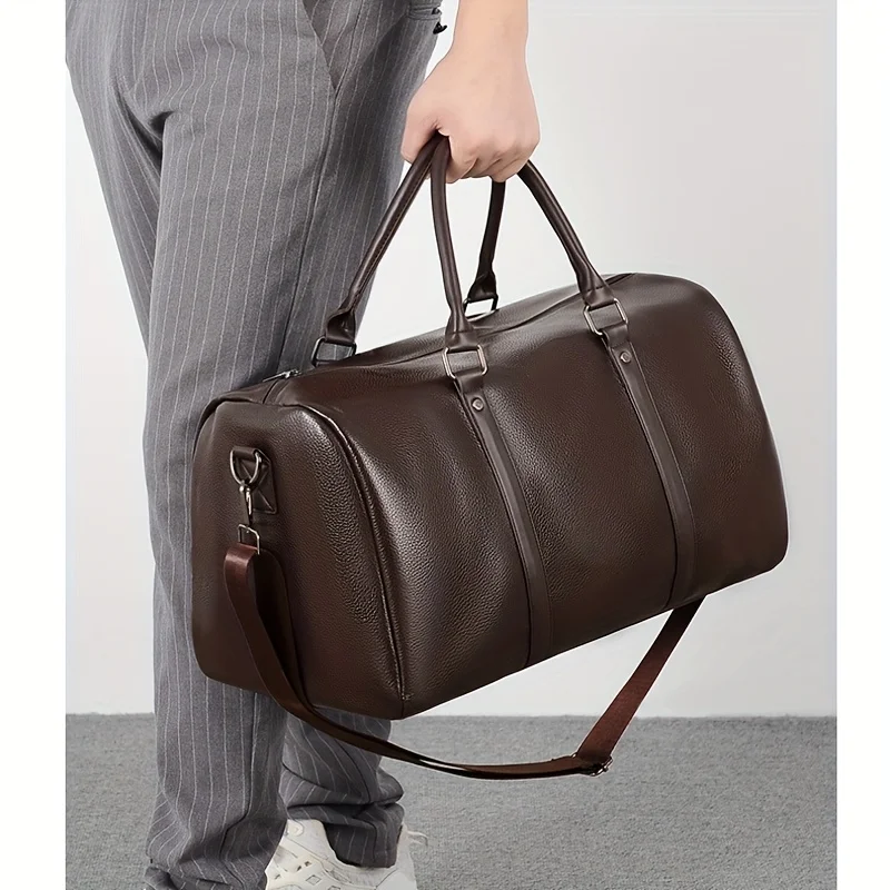 New men's travel bag, simple fitness bag, fashionable handbag, large capacity men's shoulder crossbody bag - 5