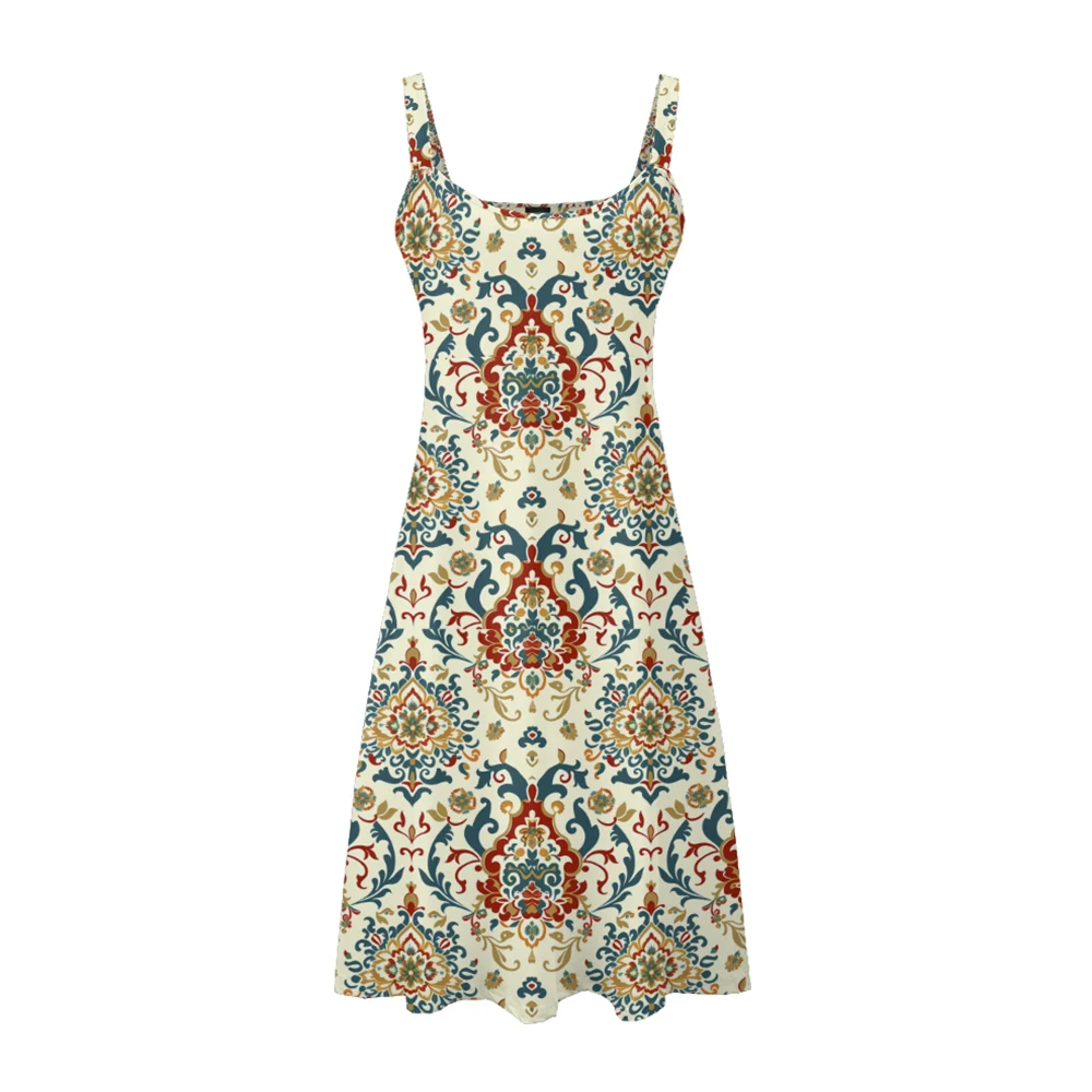 

Fashionable women's summer sleeveless camisole style dress with floral print pattern ideal choice for beach outings and parties