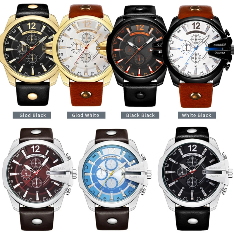 Business Quartz Japanese Movement Watch for Men Big Dial Chronograph