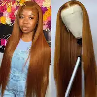 Heat Resistant Fatura Synthetic Hair 13x6 Lace Front Wigs #27 Full Density Reddish Brown Wigs Middle Part Fibers Lace Front Wigs