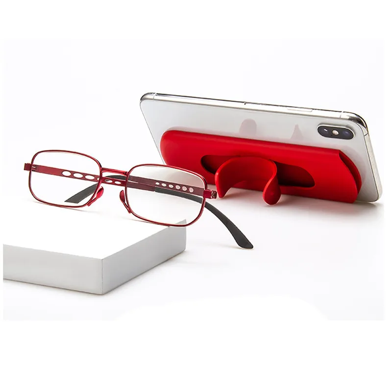 

Ultralight Portable Reading Glasses Metal Full Frame Anti Blue Ray Presbyopic Glasses with Glasses Case Computer Eyeglasses +150