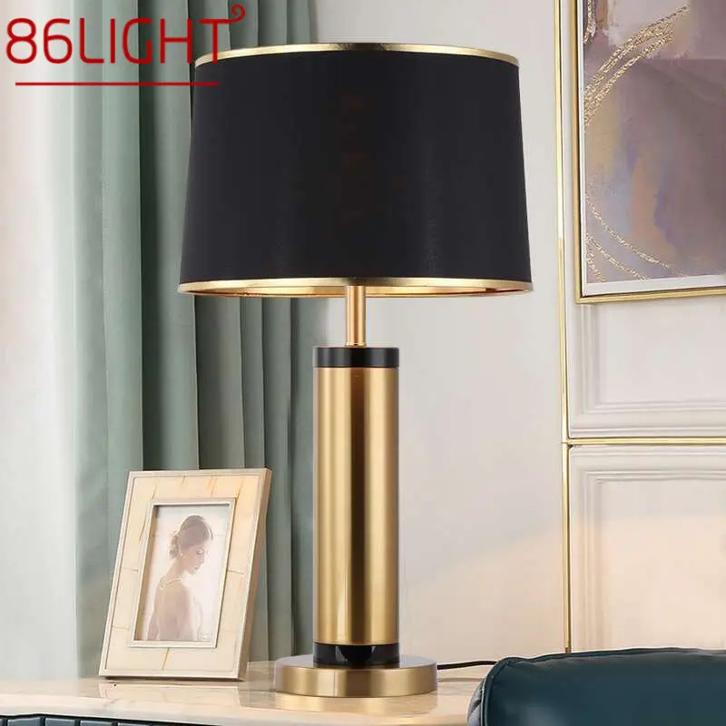 

86LIGHT Contemporary Black Gold Table Lamp LED Vintage Creative Simple Bedside Desk Light for Home Living Room Bedroom