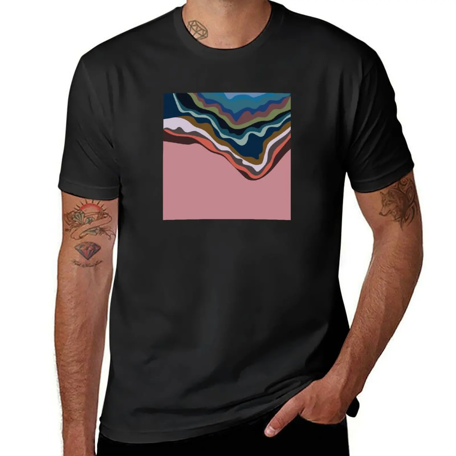 

minimal mountain pattern T-shirt customizeds Blouse hippie clothes designer t shirt men